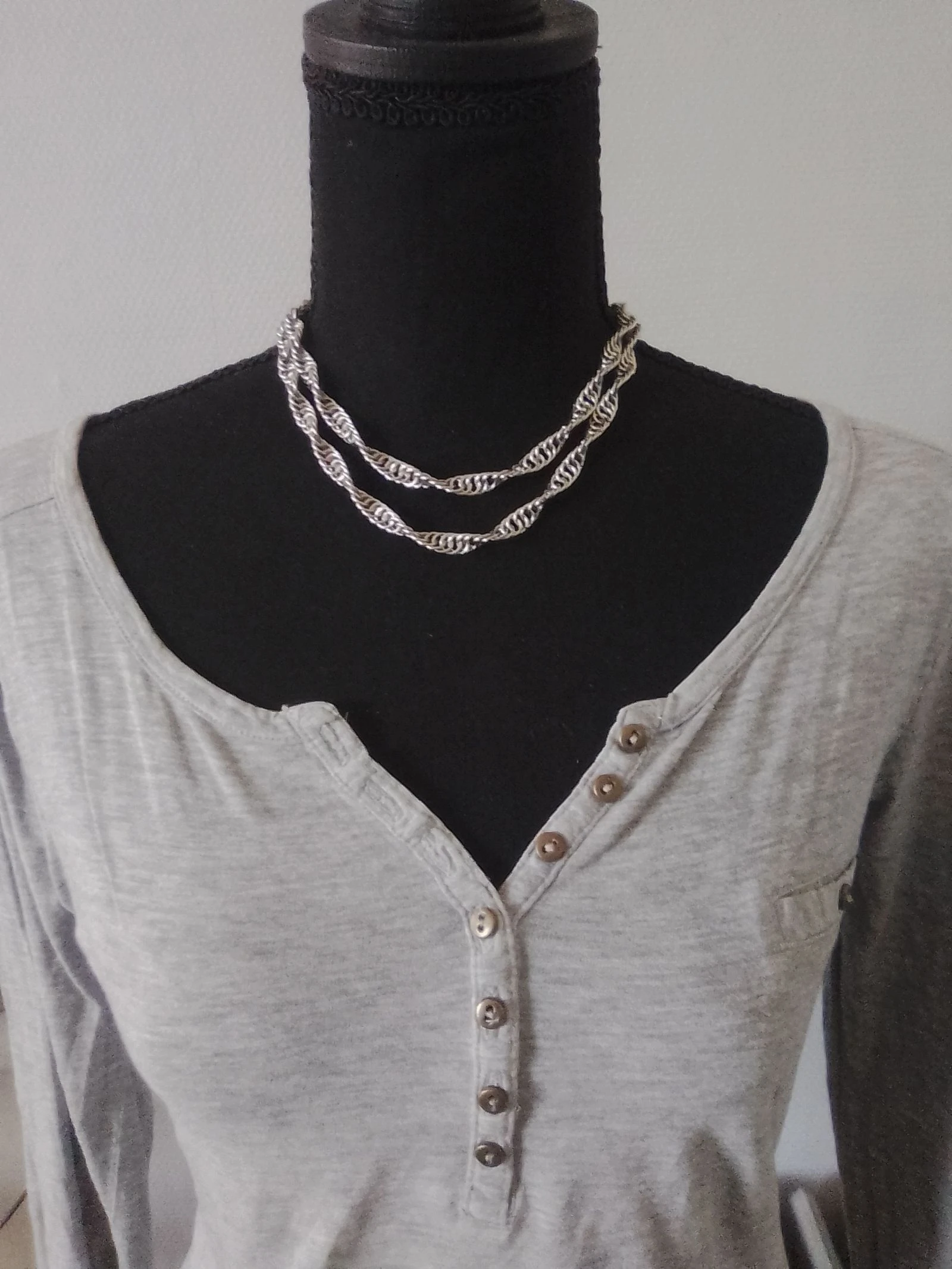 Collier 2 rangs chainmail Persan "spirale" – photo 2